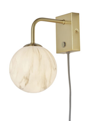 Wandlamp Carrara - Wit|Goud it&apos;s about RoMi Wandlamp Carrara/W12/GO