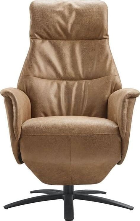 Relaxfauteuil Artizo elektrisch verstelbare rug/voetensteun (small) uit de collectie van Pronto Wonen. Trendy en eigentijdse fauteuils voor iedere woonstijl! Small uitvoering, uitgevoerd met rug A en arm 1 in microleder dakota 127-brandy met verstelbare rugleuning en voetensteun d.m.v. 2 motoren, verstelbare hoofdsteun en zwart metalen 5-teensvoet (voet D, model SBS). Afmeting: (hxbxd) zoals getoond 110x077x084 cm | Zithoogte 46 cm, zitdiepte 53 cm. Maximale belastbaarheid 120 kilo.