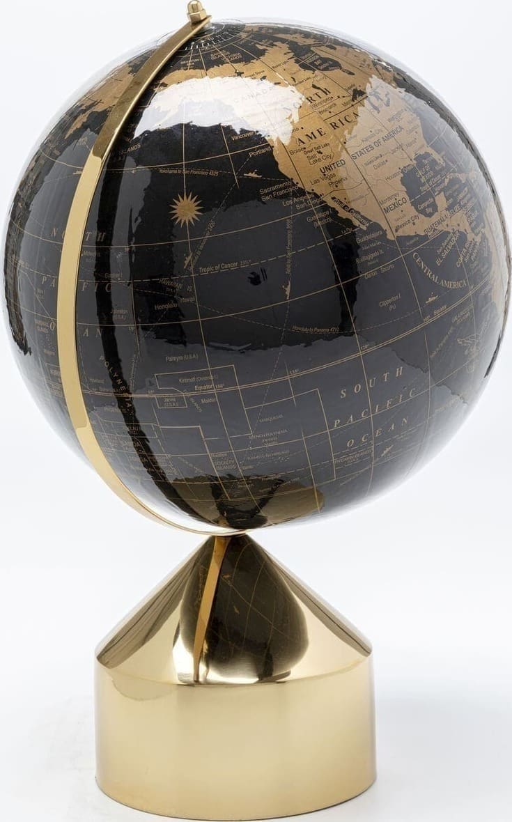 Beeld Globe Top Gold 47cm Kare Design Beeld 53926
