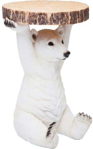 Bijzettafel Animal Polar Bear Ø37cm Kare Design Bijzettafel 78943
