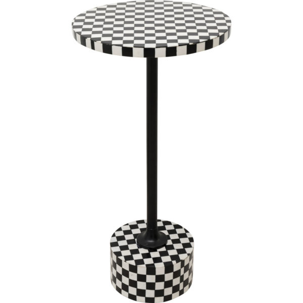 Bijzettafel Domero Chess Black White Ø25cm Kare Design Bijzettafel 86569