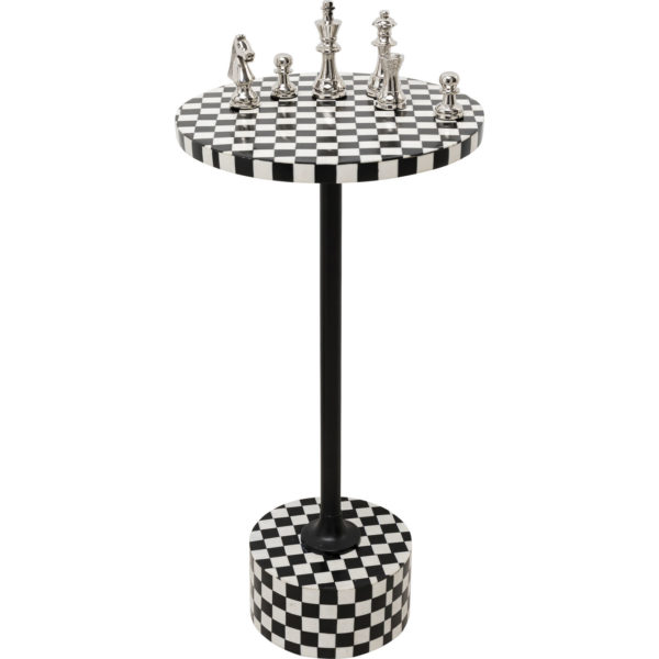 Bijzettafel Domero Chess Black White Ø25cm Kare Design Bijzettafel 86569