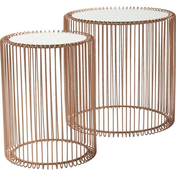 Bijzettafel Wire Copper (2/Set) Ø44cm Kare Design Bijzettafel 80199