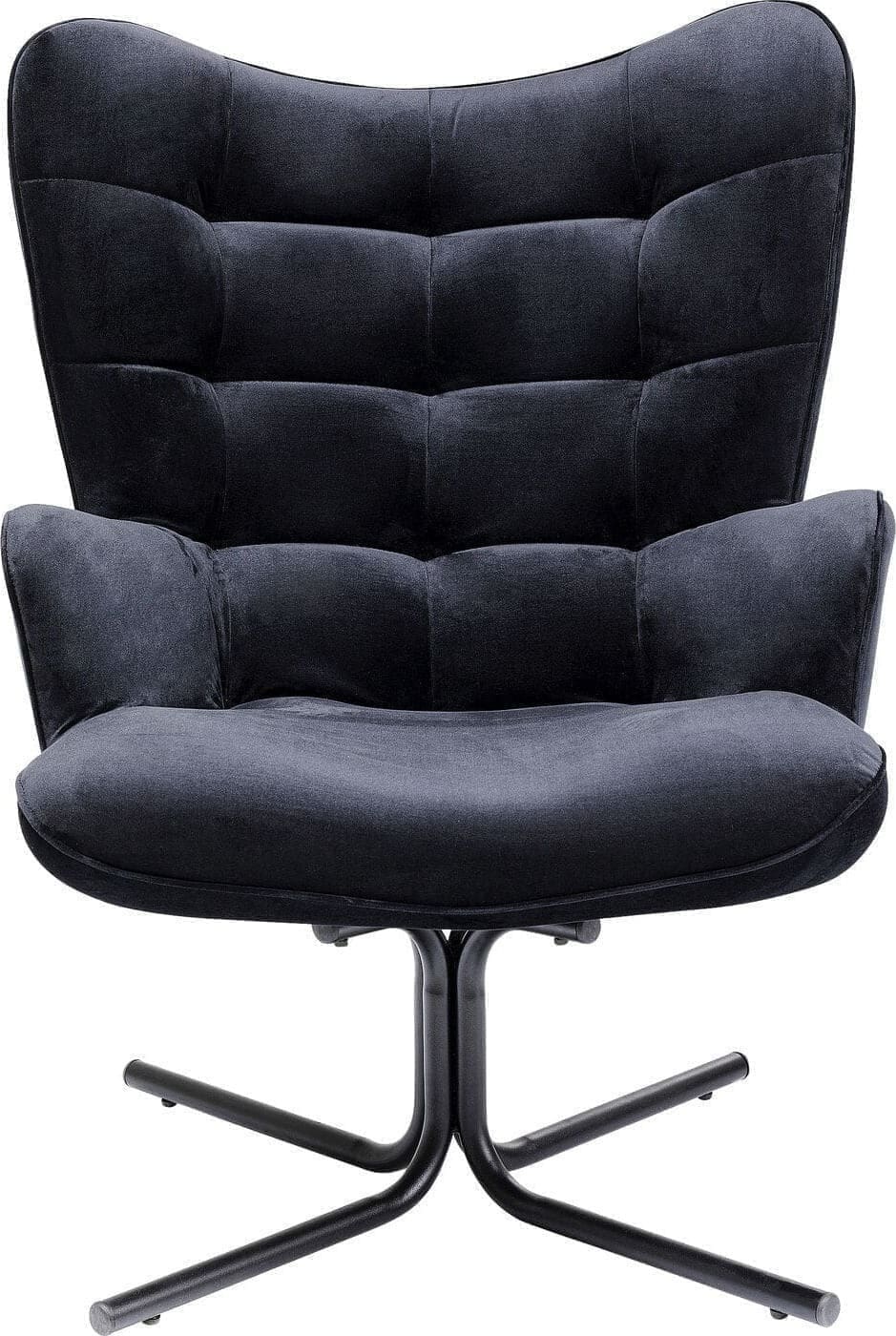 Draaistoel Met Arm Oscar Velvet Black Kare Design Armstoel 86363