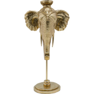 Kandelaar Elephant Head Gold 49cm Kare Design Kandelaar 53538