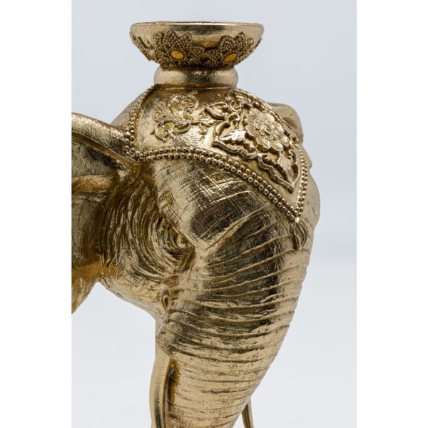Kandelaar Elephant Head Gold 49cm Kare Design Kandelaar 53538