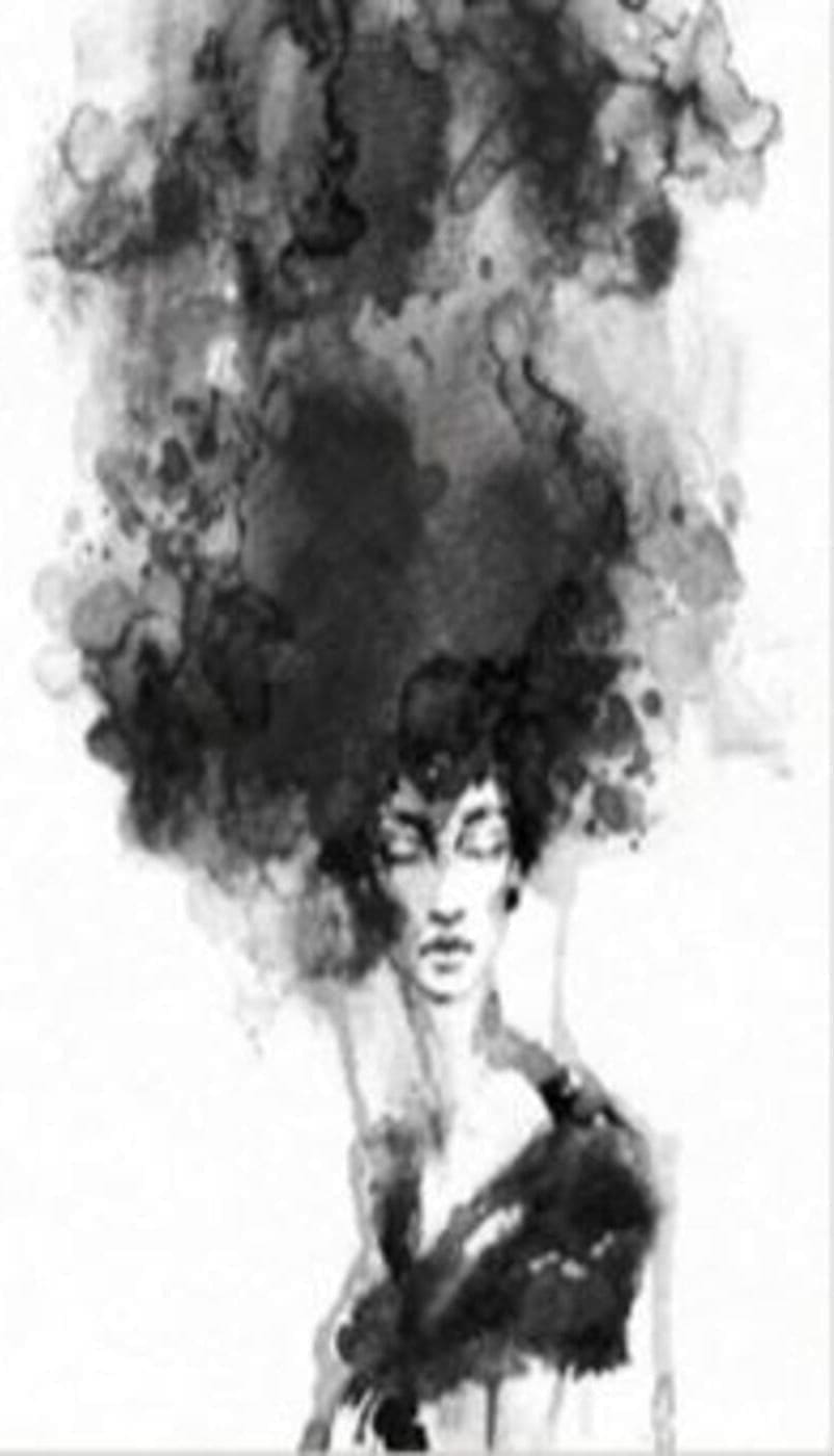 Schilderij Glas Smokey Hair 100x150cm Kare Design Schilderij 53816