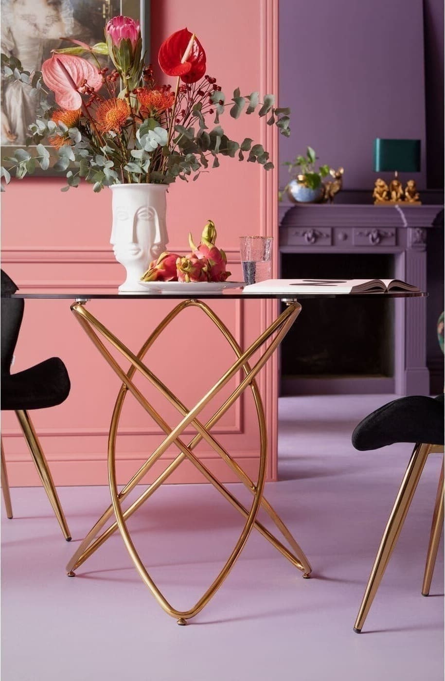 Tafel Molekular Gold Ø120cm Kare Design Eettafel 79621