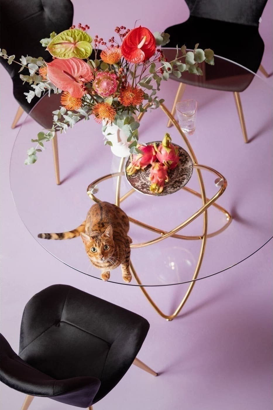 Tafel Molekular Gold Ø120cm Kare Design Eettafel 79621