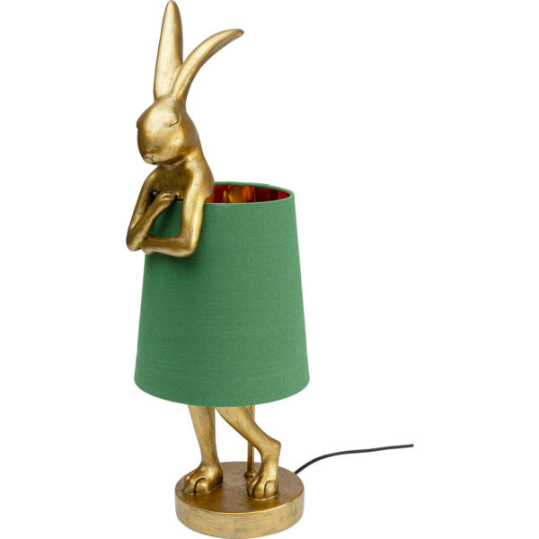 Tafellamp Animal Rabbit Gold/Green 68cm Kare Design Tafellamp 53471