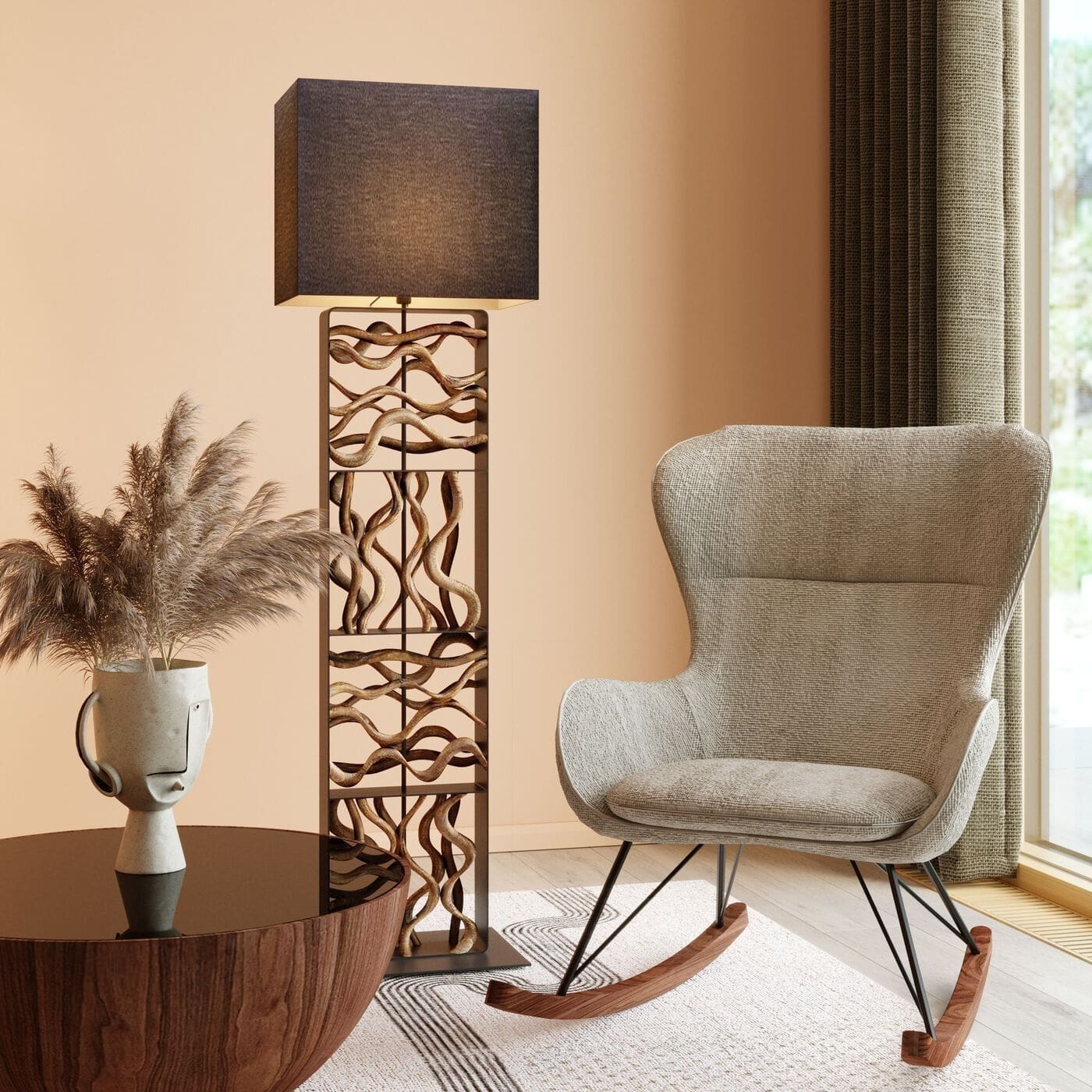 Vloerlamp Lamp Nature Wave Kare Design Vloerlamp 51805