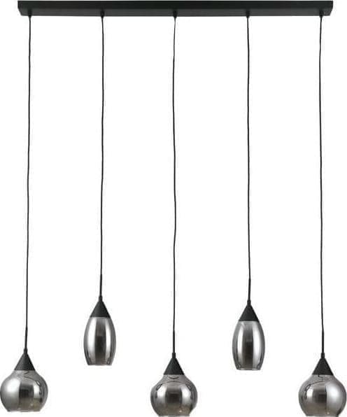 Pronto Wonen Hanglamp Lungo glas smoke zwart Zwart Lamp