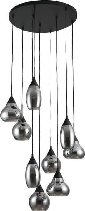 Pronto Wonen Hanglamp Lungo glas smoke zwart Zwart Lamp