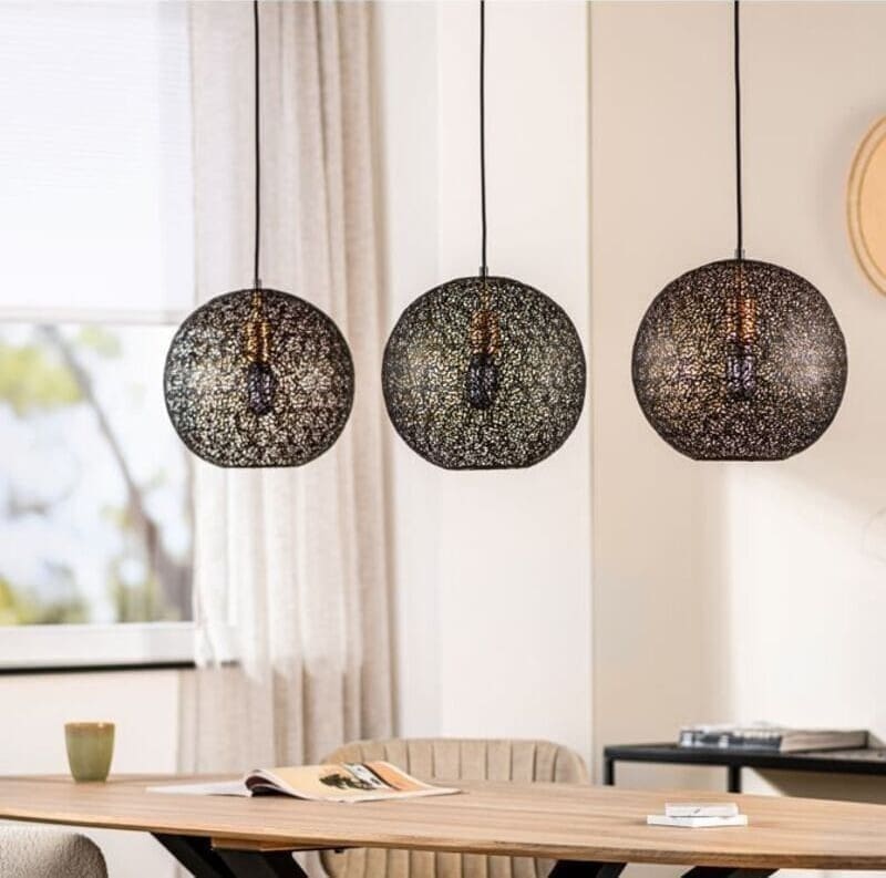 Pronto Wonen Hanglamp Tossica Ø 30 cm zwart staal Zwart Lamp