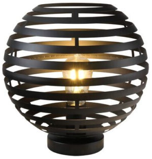 Pronto Wonen Tafellamp Fiorenza Ø 30 cm zwart staal Zwart Lamp