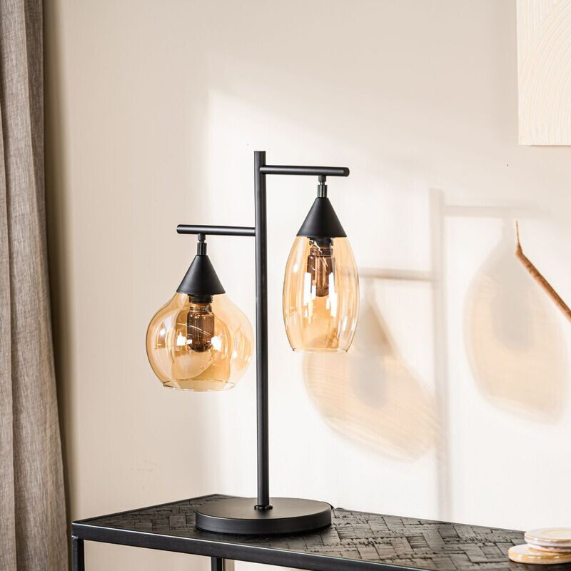 Tafellamp Lungo glas – amber zwart € 129,95 ⋆ Pronto ⋆ Meubelen