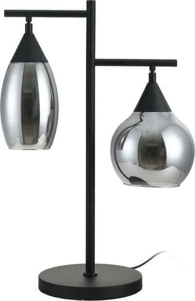 Pronto Wonen Tafellamp Lungo glas smoke zwart Zwart Lamp
