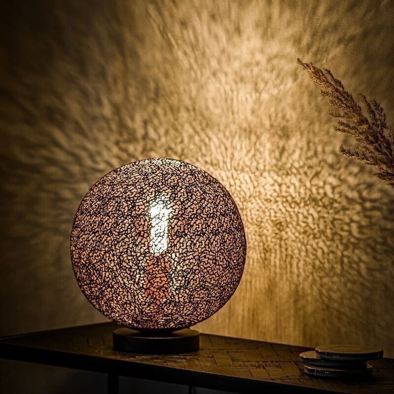Pronto Wonen Tafellamp Tossica Ø 30 cm zwart staal Zwart Lamp