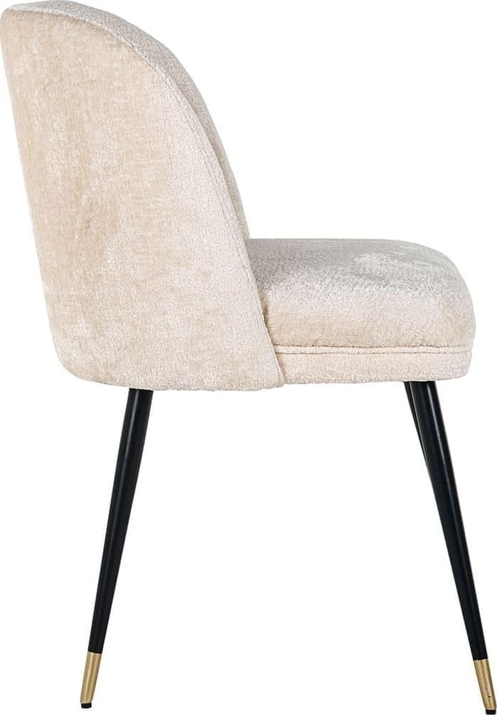 Richmond Interiors Stoel Alicia white chenille fire retardant Wit Eetkamerstoel