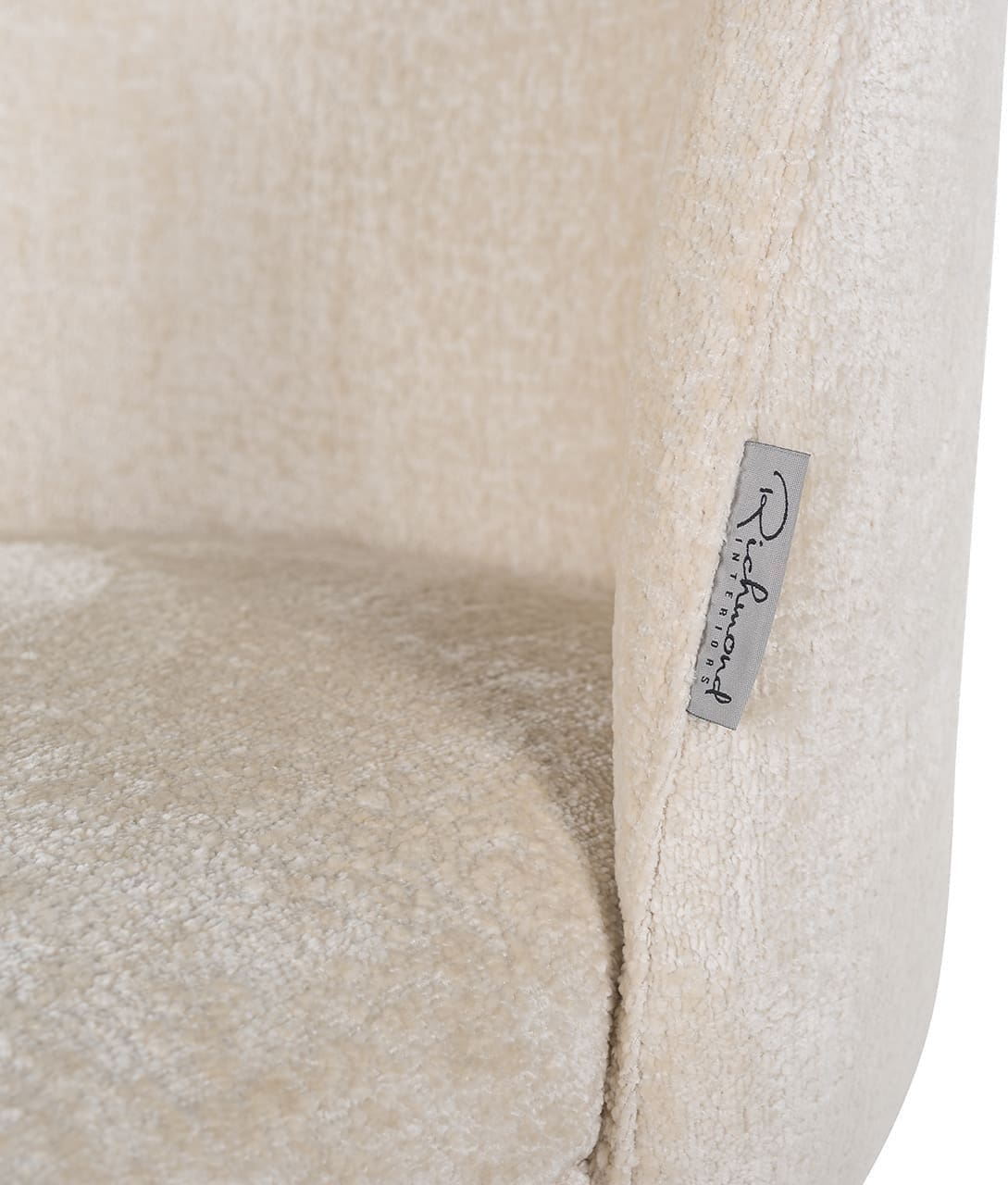 Richmond Interiors Stoel Alicia white chenille fire retardant Wit Eetkamerstoel