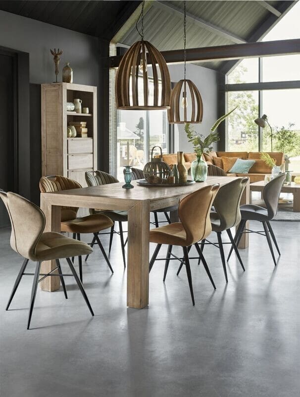 Pronto Wonen Eetkamerstoel Castione microvezel moss Groen Eetkamerstoel