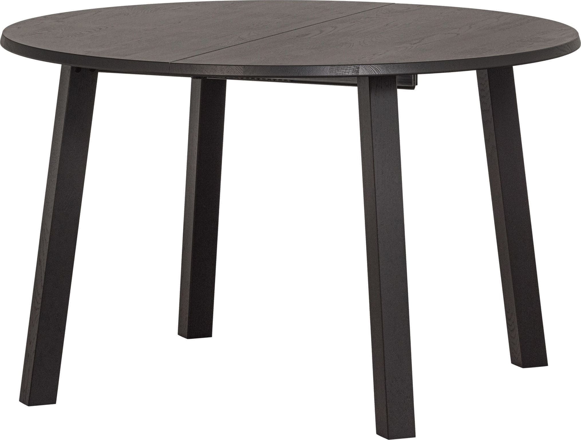 WOOOD Exclusive Lange Jan Uitschuifbare Eettafel Rond Eiken Blacknight Zwart Eetkamertafel