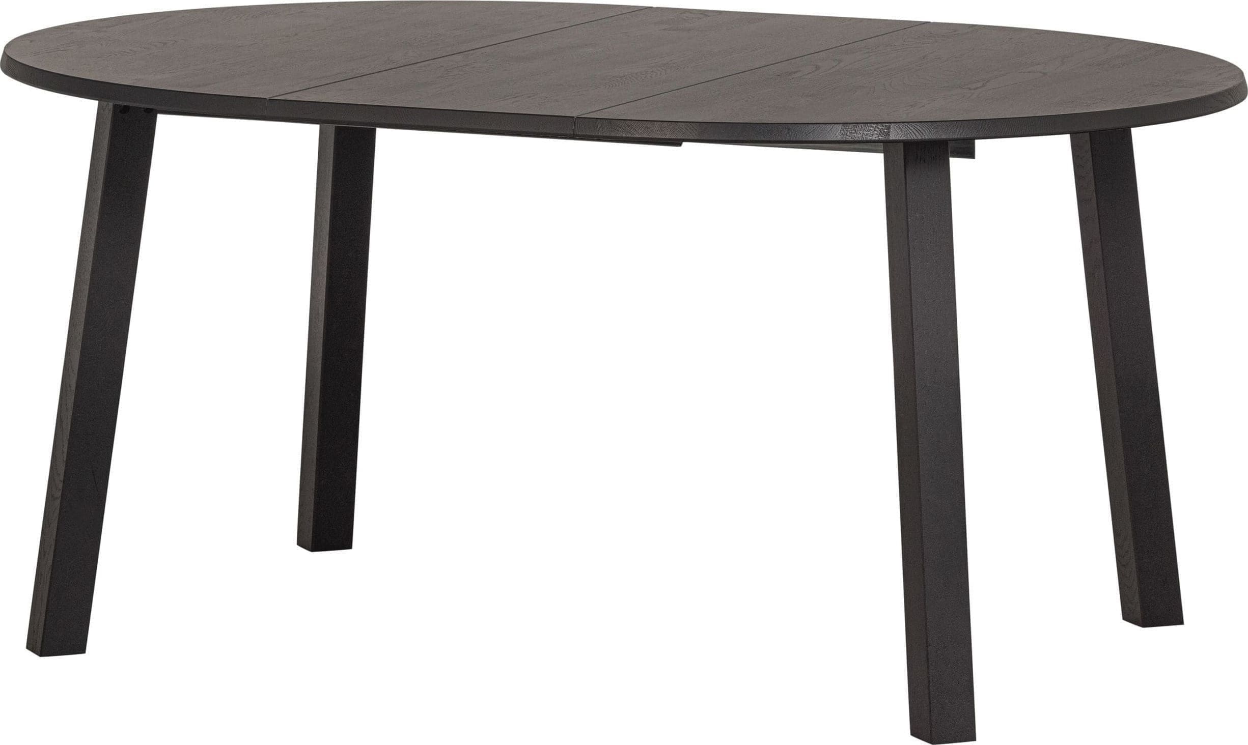 WOOOD Exclusive Lange Jan Uitschuifbare Eettafel Rond Eiken Blacknight Zwart Eetkamertafel