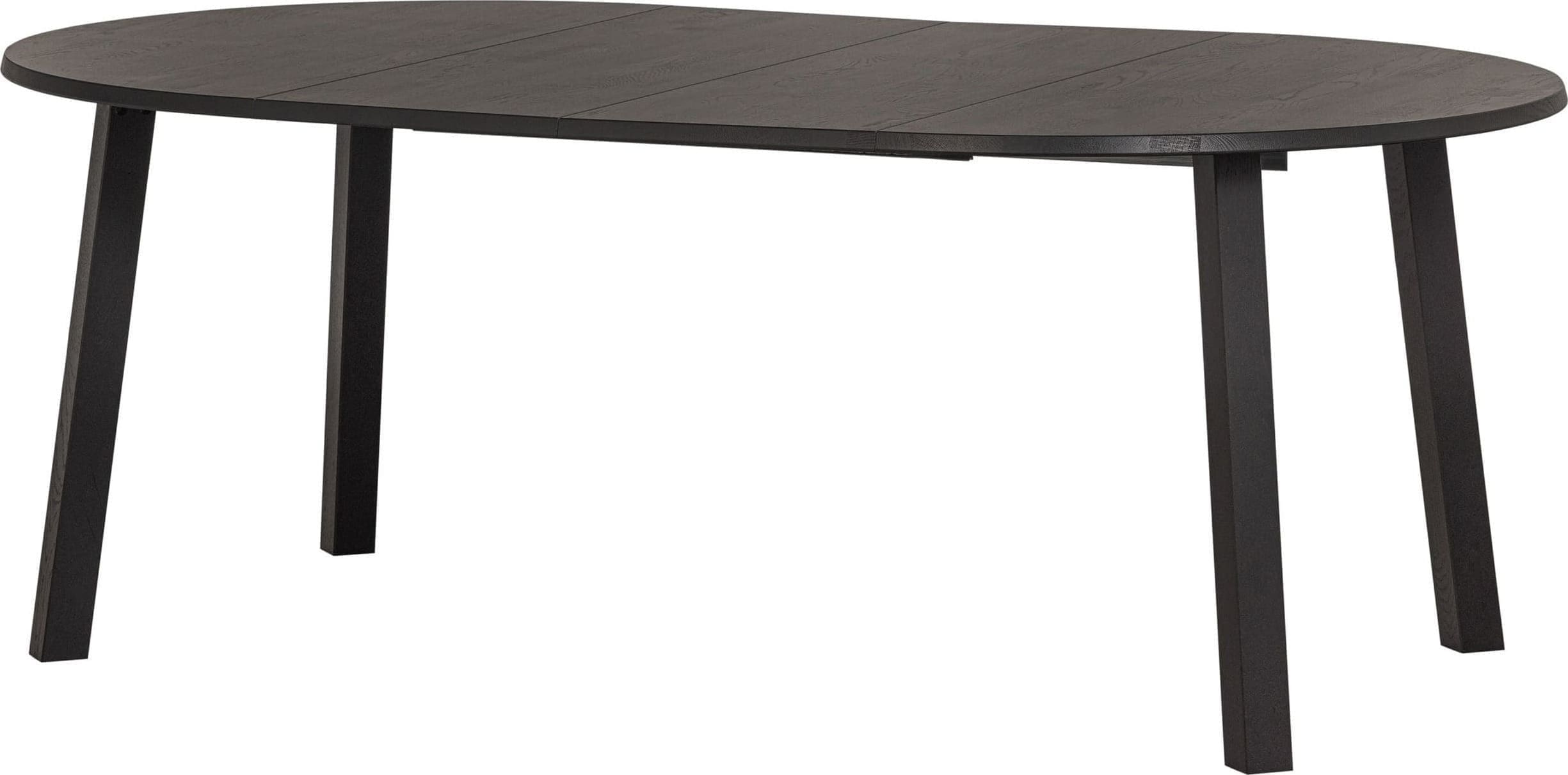 WOOOD Exclusive Lange Jan Uitschuifbare Eettafel Rond Eiken Blacknight Zwart Eetkamertafel