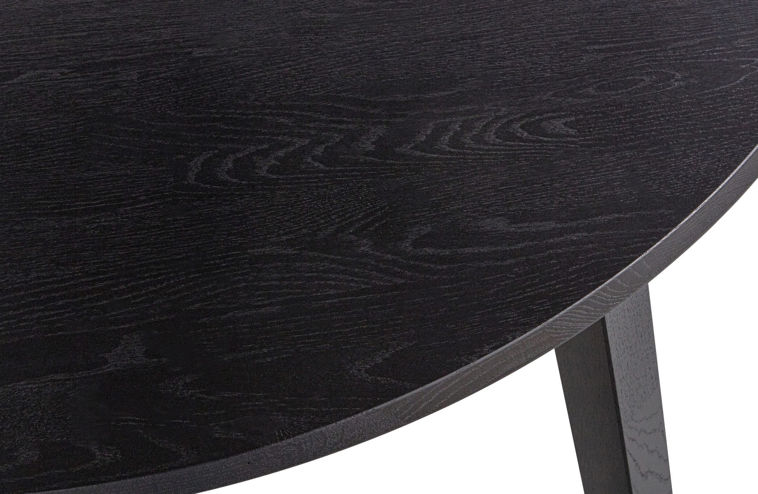 WOOOD Exclusive Lange Jan Uitschuifbare Eettafel Rond Eiken Blacknight Zwart Eetkamertafel