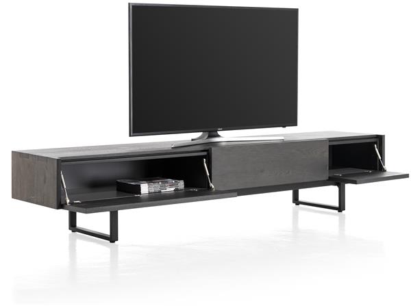 Xooon Modali tv dressoir 237 cm - 1-lade + 2-kleppen - onyx Zwart Tv-dressoir