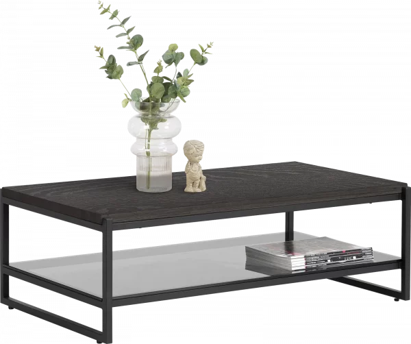 Xooon Modali salontafel 100 x 60 cm - laag - onyx Zwart Bijzettafel