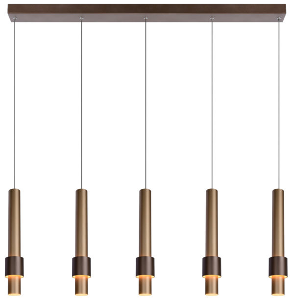 Lucide Margary Hanglamp Led Dimb. 5x21w 2700k - Mat Goud / Messing Lucide Hanglamp 24402/30/96