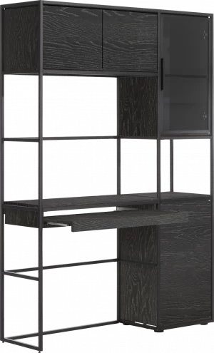 Xooon Modulo workspace 135 cm - 5 nivo&apos;s - onyx Zwart Tv-dressoir