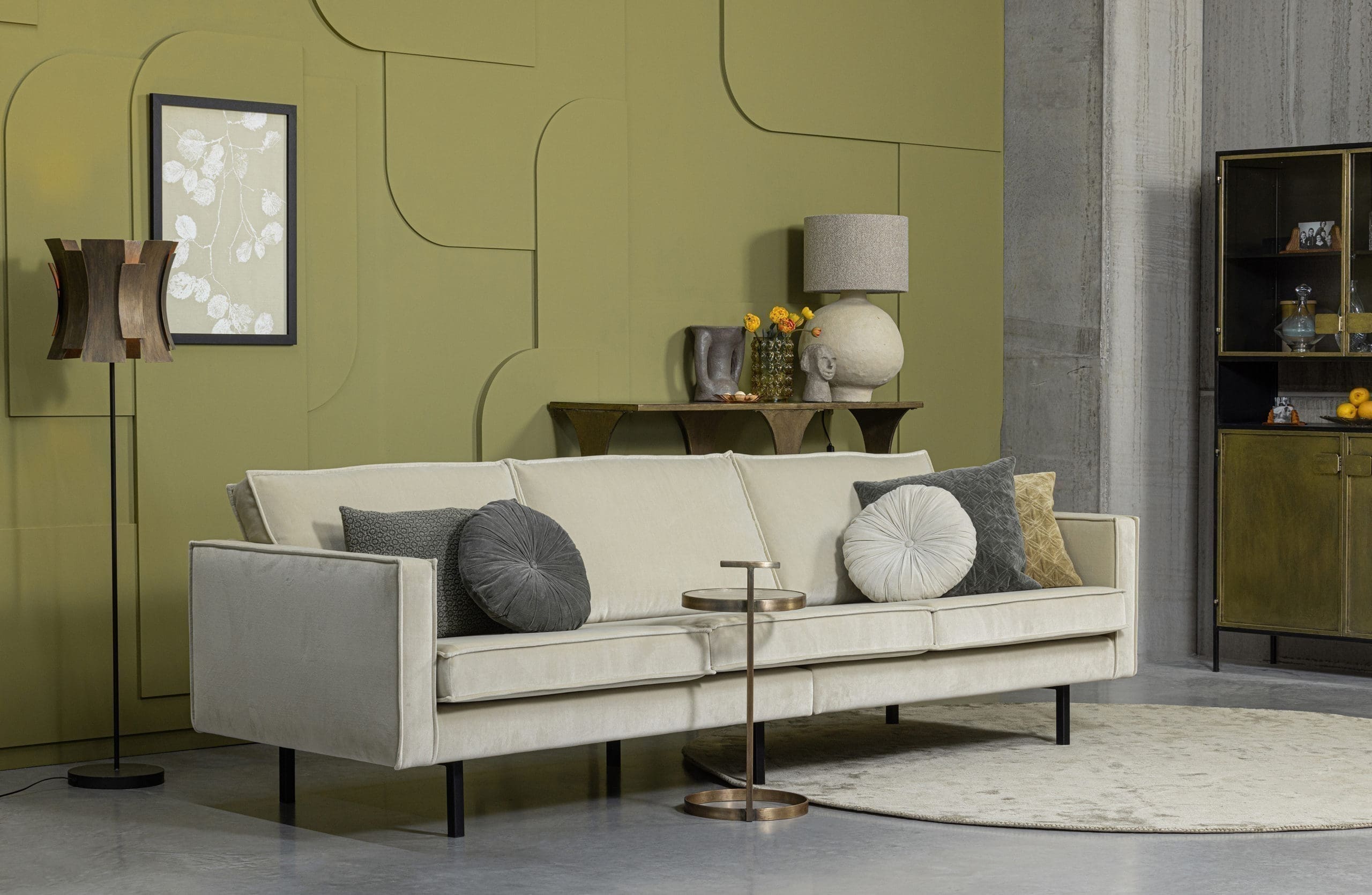 BePureHome Rodeo 3-zitsbank Velvet Pistache Pistachio Bank
