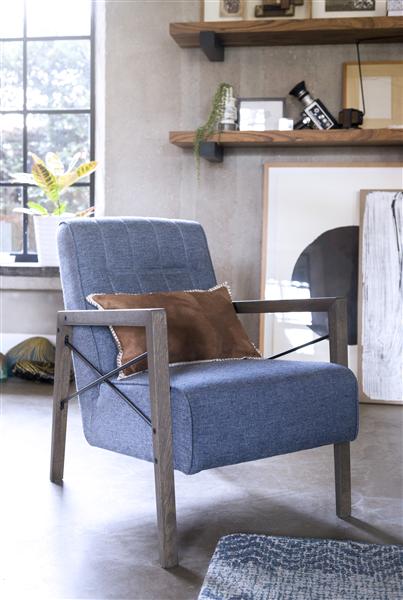 Henders & Hazel Northon fauteuil met swing-frame metaal zwart - stof karese koper  Fauteuil