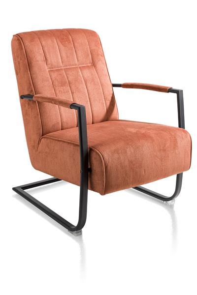 Henders & Hazel Northon fauteuil met swing-frame metaal zwart - stof maison koper  Fauteuil