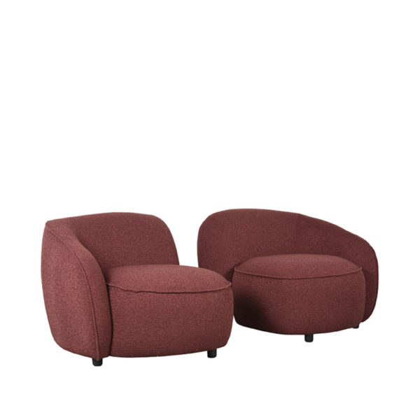 LABEL51 Fauteuil Livo - Winered - Boucle Winered Fauteuil