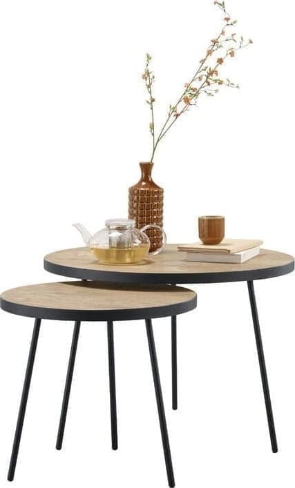 Profijt Meubel Bijzettafelset Zena Bruin|Naturel Bijzettafel