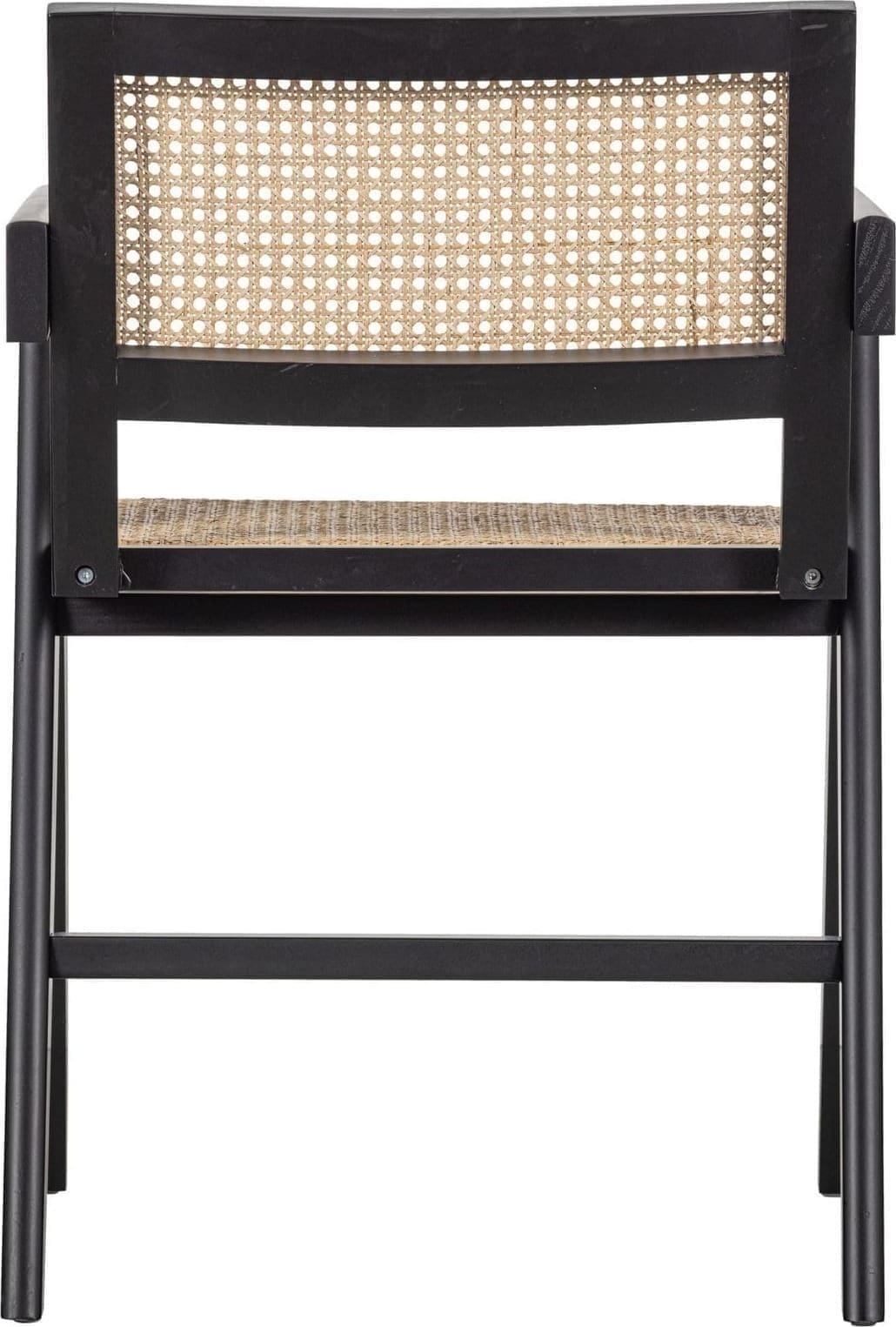 WOOOD Exclusive Gunn Eetkamerstoel Rattan / Hout Zwart Zwart Eetkamerstoel