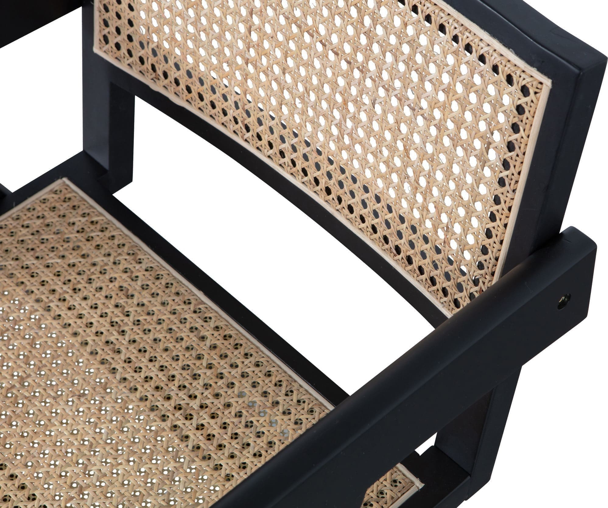 WOOOD Exclusive Gunn Eetkamerstoel Rattan / Hout Zwart Zwart Eetkamerstoel
