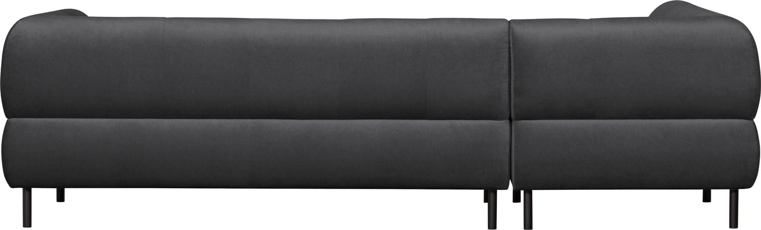 WOOOD Exclusive Lloyd Hoekbank Links Gewassen Fluweel Cast Iron Antraciet|Grijs Hoekbank