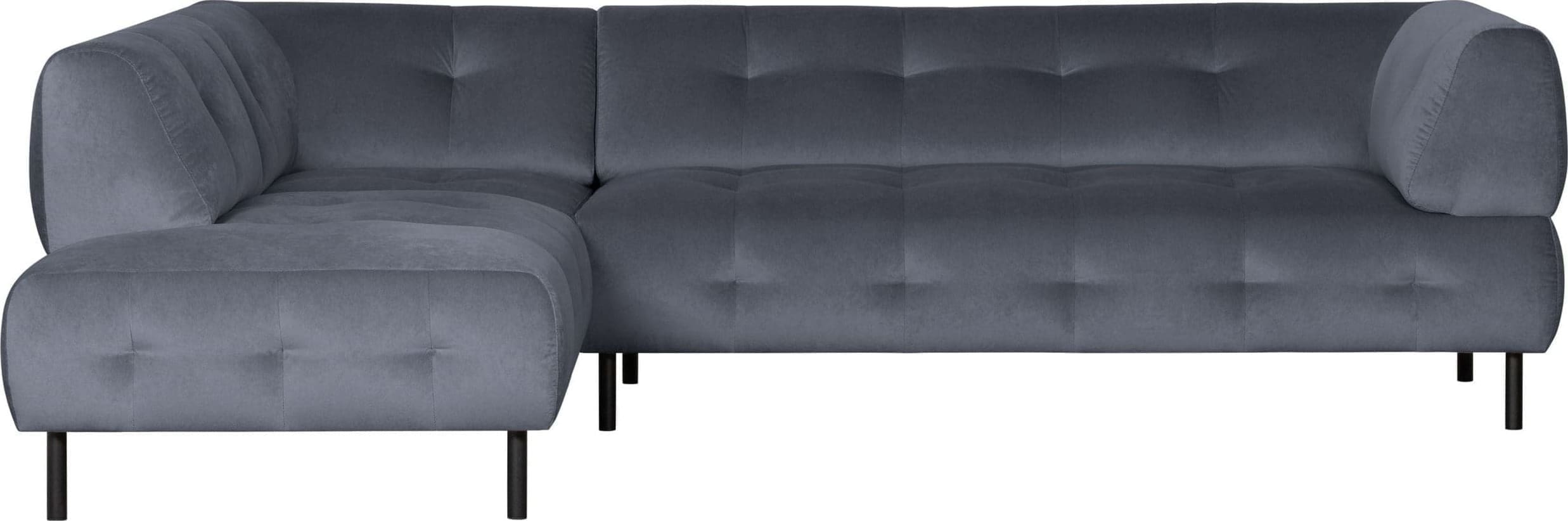 WOOOD Exclusive Lloyd Hoekbank Links Gewassen Fluweel Cloud Antraciet Hoekbank