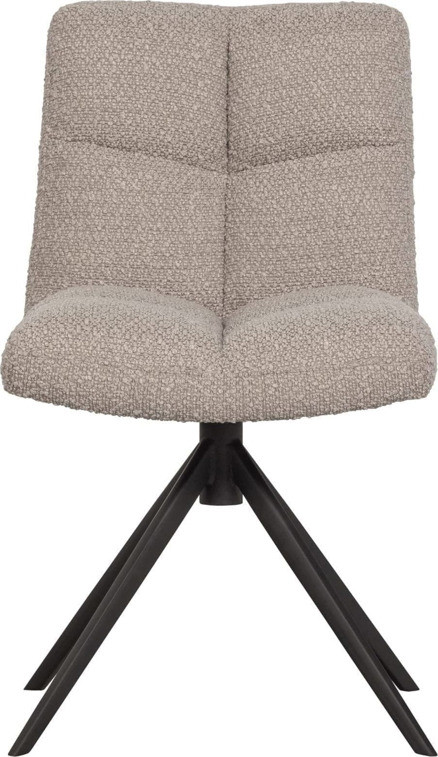 WOOOD Exclusive Vinny Eetkamerstoel BouclÉ Zand Beige|Bruin Eetkamerstoel