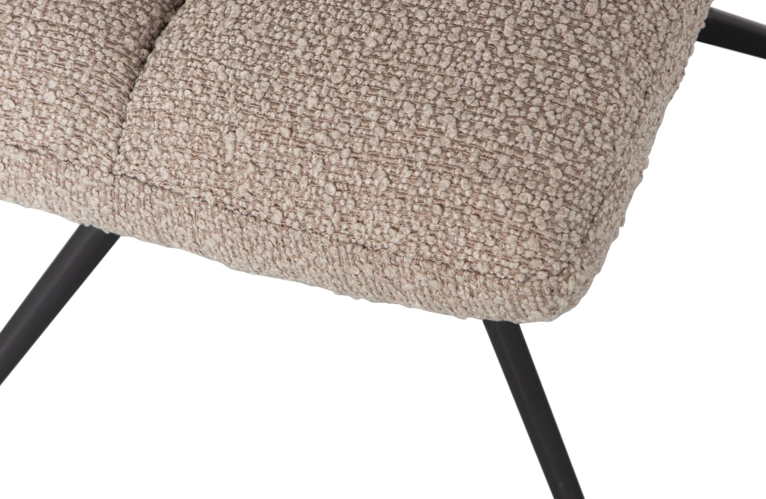WOOOD Exclusive Vinny Eetkamerstoel BouclÉ Zand Beige|Bruin Eetkamerstoel