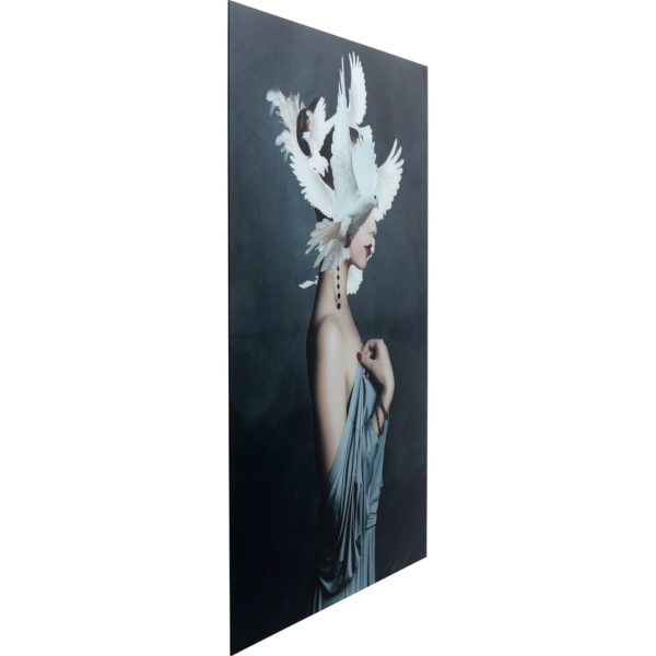 Artistieke wanddecoratie 80x120(h). Wanddecoratie, uit onze trendy en eigenzinnige Feelings Wonen collectie. Mother of doves wanddecoratie, uitgevoerd in glas, 80x120h cm.