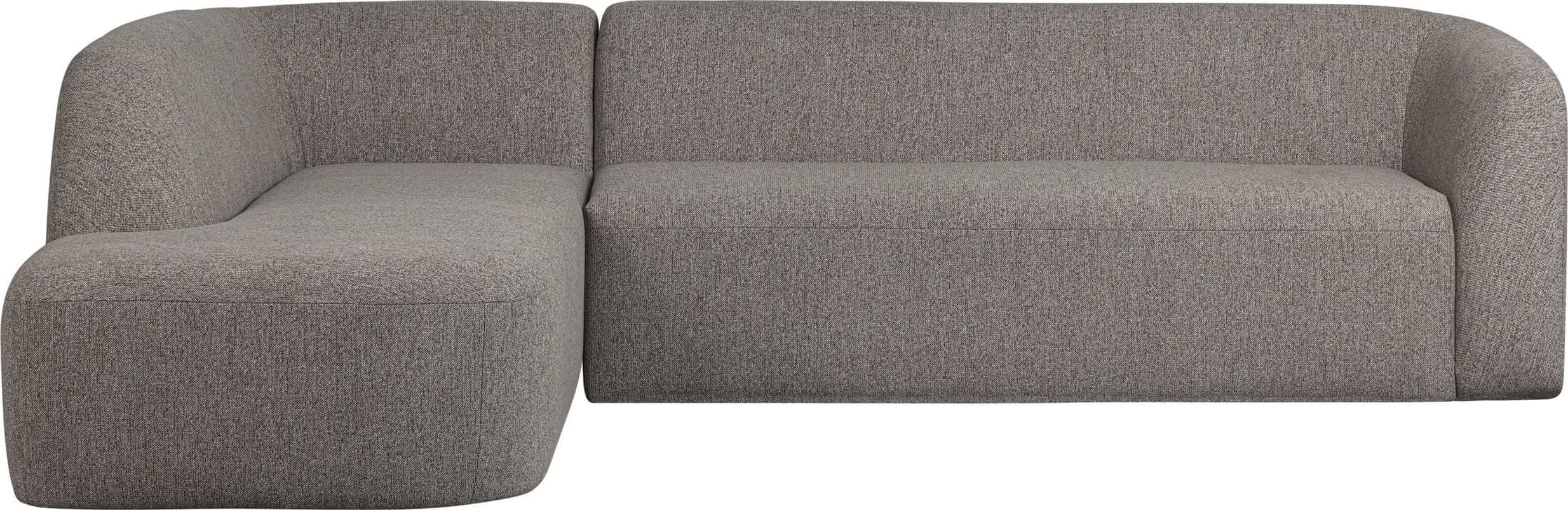 BePureHome Sloping Hoekbank Links Grijs Melange Grijs Hoekbank