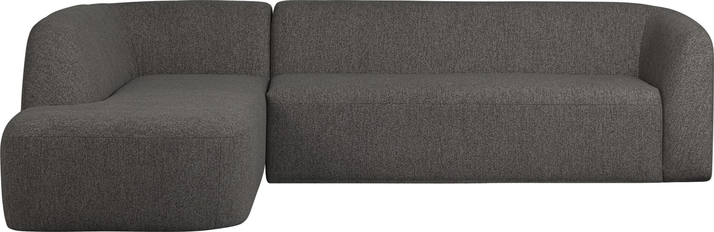 BePureHome Sloping Hoekbank Links Grijs/zwart Melange Zwart Hoekbank