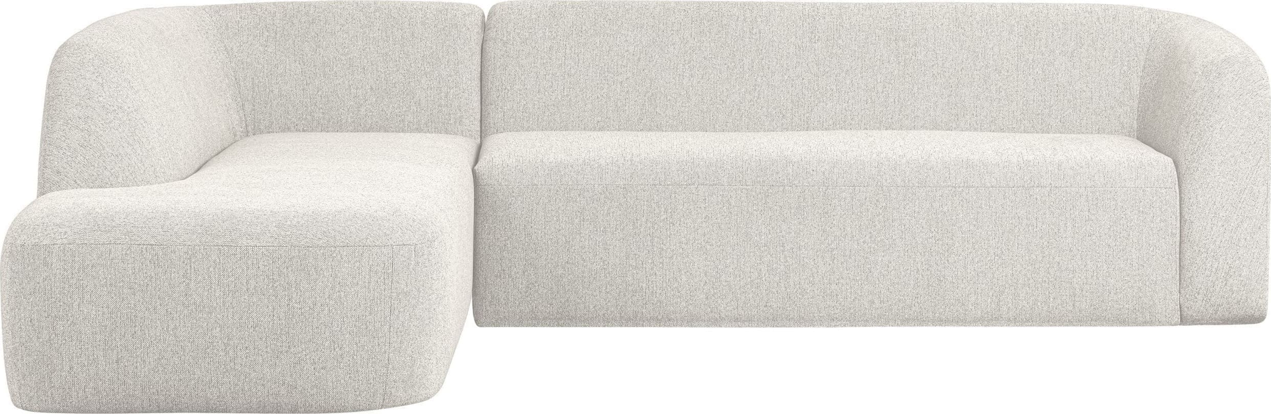 BePureHome Sloping Hoekbank Links Pearl Melange Roze Hoekbank