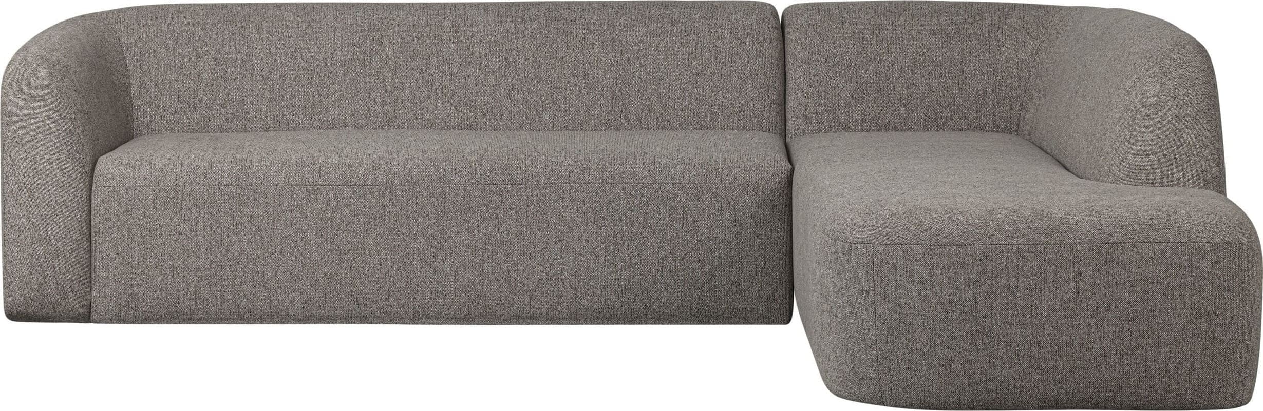 BePureHome Sloping Hoekbank Rechts Grijs Melange Grijs Hoekbank
