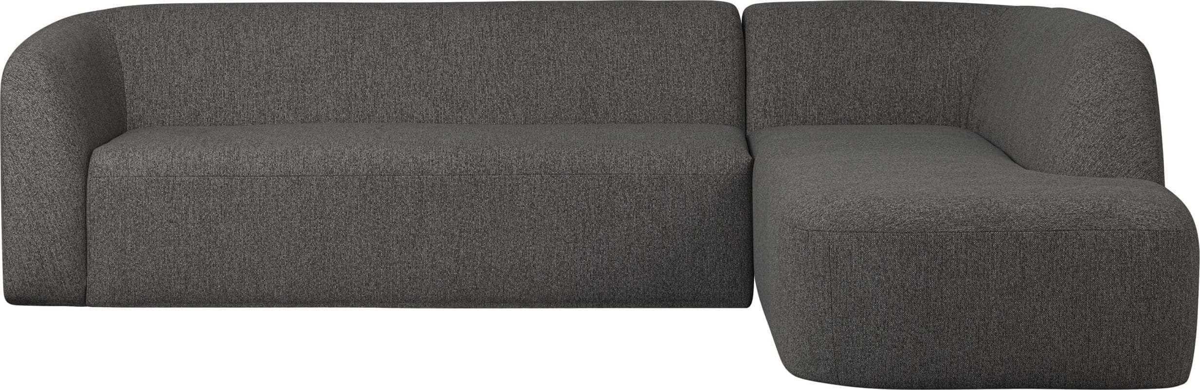 BePureHome Sloping Hoekbank Rechts Grijs/zwart Melange Zwart Hoekbank